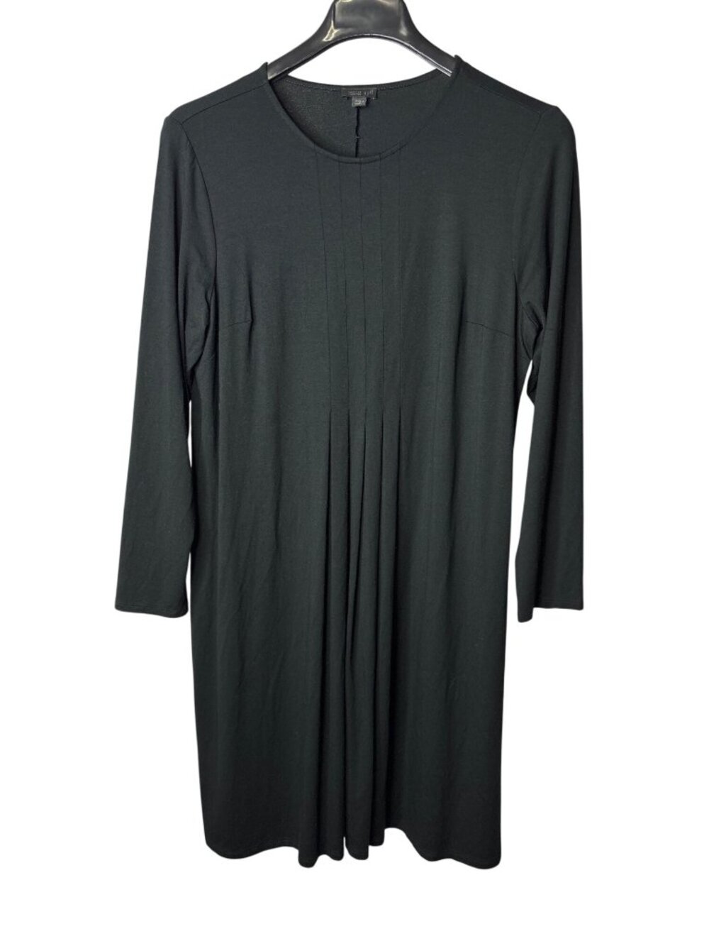 J.Jill Plus Size Wearever Collection A-Line Midi Dress 1X Pleated Front Black